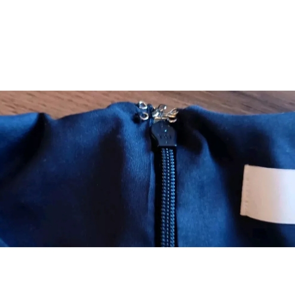 LOFT Western Boho Navy Multi-color Midi Dress with slit And Long Sleeves Sz 12 - Picture 11 of 14